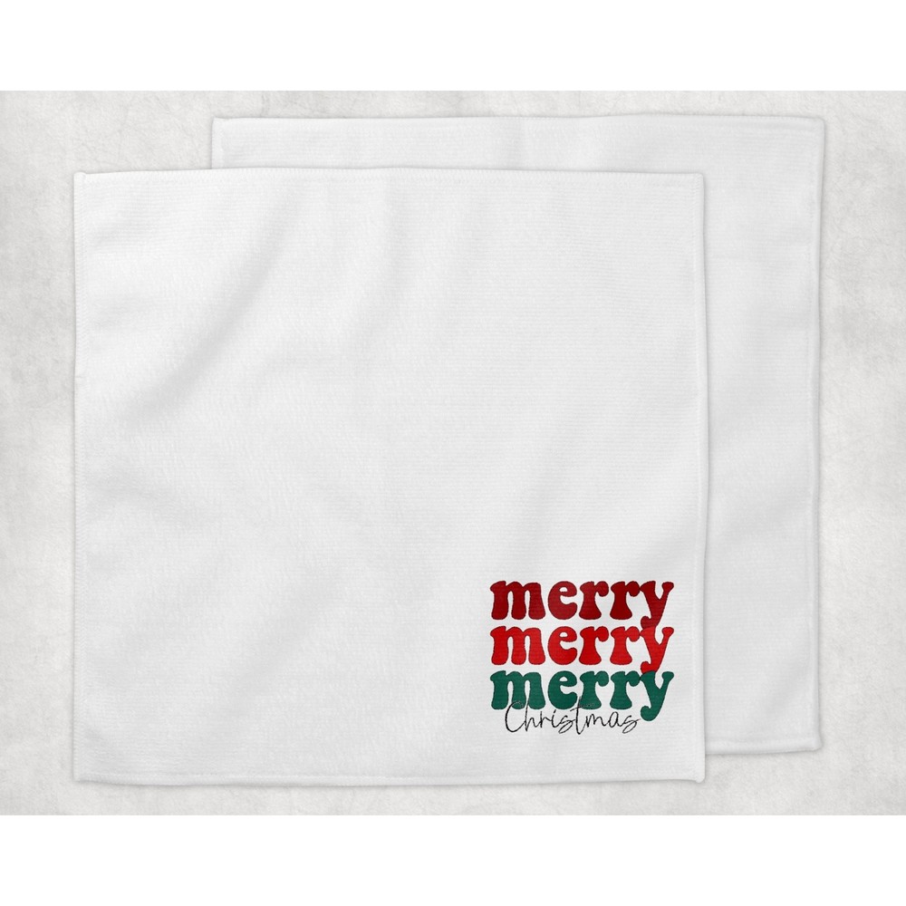 Merry Christmas Bathroom Kitchen Holiday Hand Towel